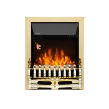 FKKI25G - HOME FKKI25G zabudovateľný elektrický krb, max. 2000 W, efekt LED plameňa, 2 stupne, diaľkový ovládač, týždenný časovač, zlatá dekorácia