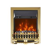 FKK25G - HOME FKK25G voľne stojaci elektrický krb, max. 2000 W, efekt LED plameňa, 2 stupne, mechanické ovládanie, zlatá dekorácia
