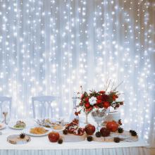 DLF200WH - LED svietiaci záves, 1x2 m / 200 LED, spojovateľný, studená biela