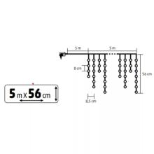 KKF600D10M - LED žiariaci svetelný reťazec cencúle, na vonkajšie použitie,  600 ks DOT LED (medzi teplými bielymi blikajúce studené biele)