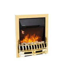 FKKI25G - HOME FKKI25G zabudovateľný elektrický krb, max. 2000 W, efekt LED plameňa, 2 stupne, diaľkový ovládač, týždenný časovač, zlatá dekorácia