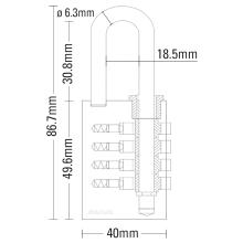 S742-053 - STANLEY medený zámok, 40 mm, s číselným kódom