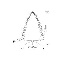 KMF4LED210 - Umelý vianočný stromček s LED osvetlením, výška 210 cm