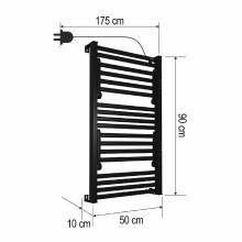FKTW345B - Nástenný elektrický sušiak uterákov, čierny, 150 W